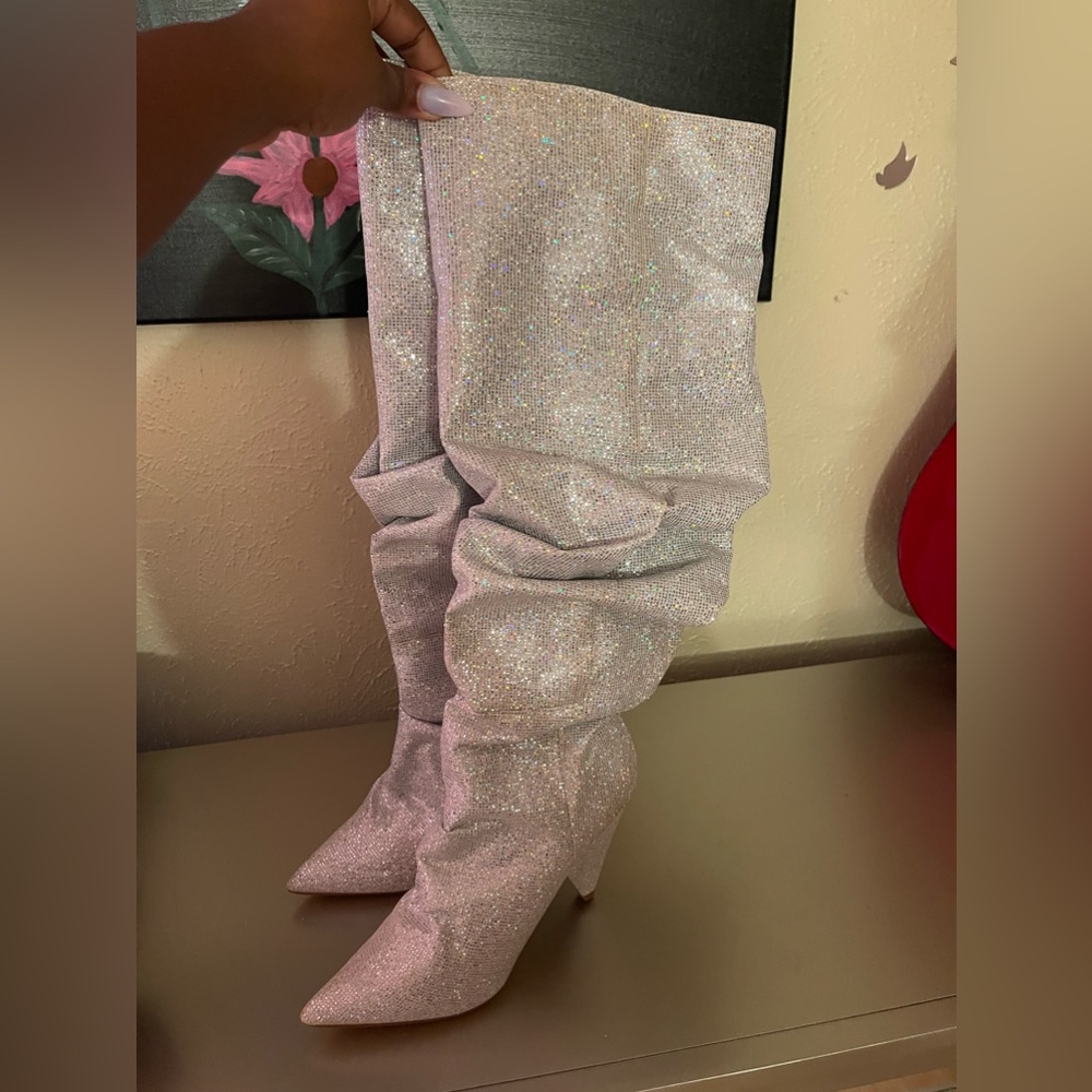 Glitter Knee High Boots